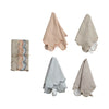 Cotton Printed Scalloped Napkins w/Check Pattern-S/4