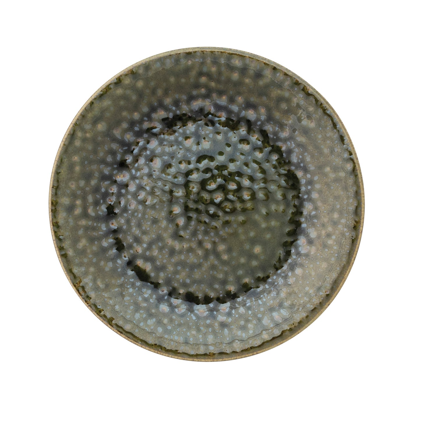 10.5" Green Stoneware Plate