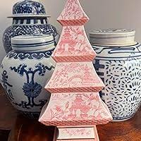 Chinoiserie Pastel Pink Pagoda Tree Decor