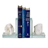 White Quartz and Glass Crystal Bookends
