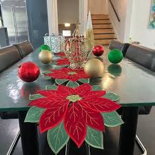 Red Poinsettia Runner