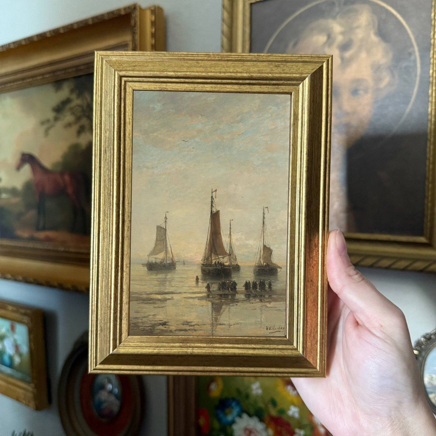 Vintage Style Sail Boat Ships painting Art Print