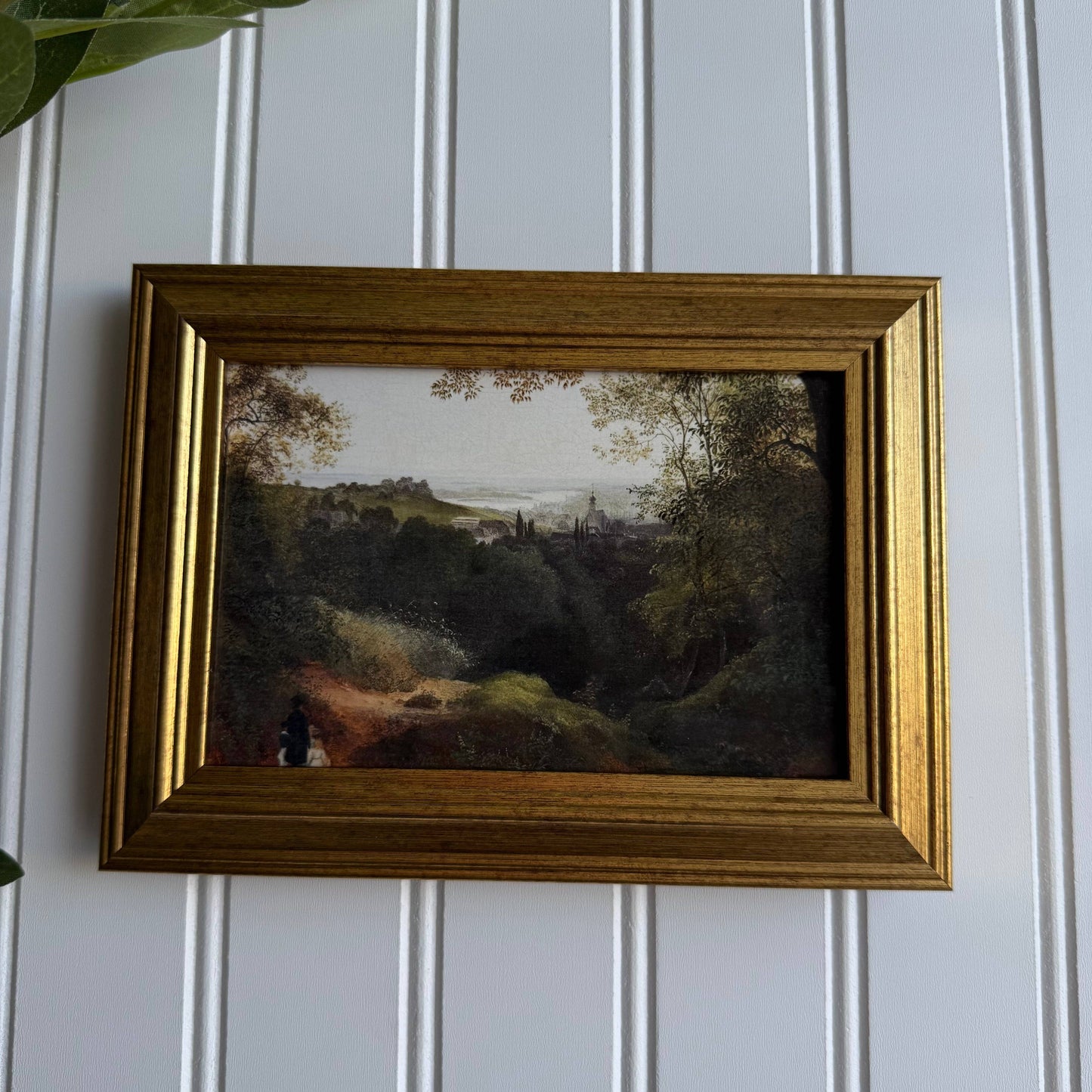 Vintage Style Church On a Hill Scenery Art Print