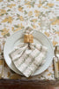 Begonia Stripe Fern Green Floral Napkins, Set of Four
