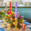 Pair of Yellow Glass Candlesticks