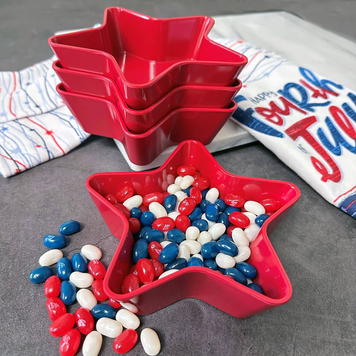 Patriotic Star Melamine 5 1/2" Bowl, Red