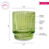 Ribbed Green Glass Votive Candle Holder