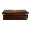 7-1/4" Wood Telescope Box with Brass Diamond Inlay