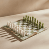 Marble & Onyx Chess Set w/ Velvet Storage Case