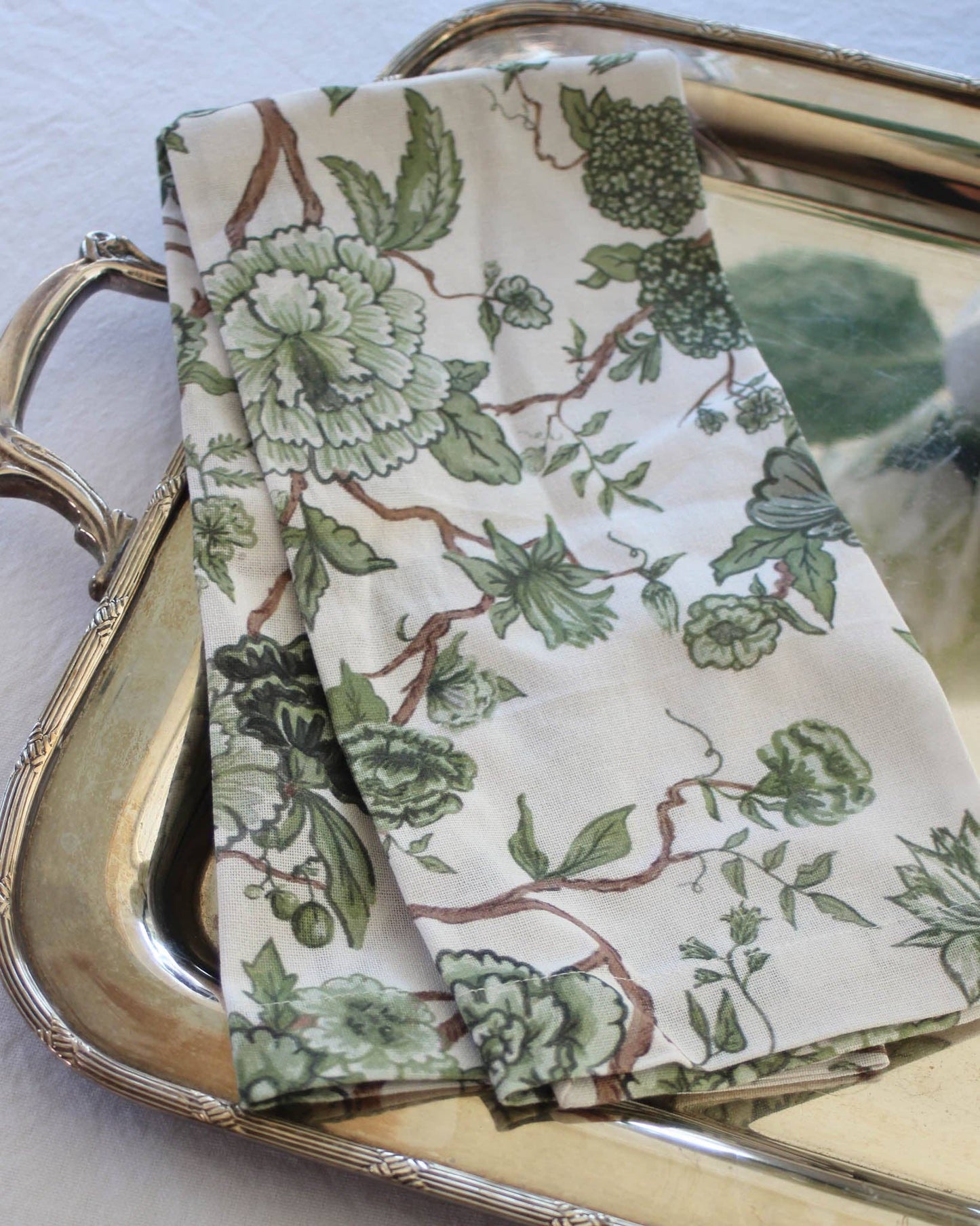 Florence Fern Green Cotton Tea Towel
