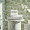 6pc Scallop Bath Towel Sets: Sage Piping