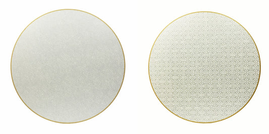Round Two Sided Sayagata Placemat:: Gray
