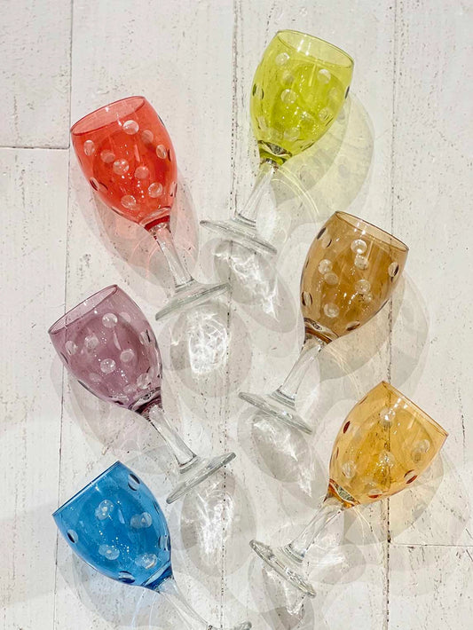 Moroccan Bubble Wine Glasses, S/6
