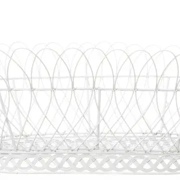 White Oval French Wire Basket