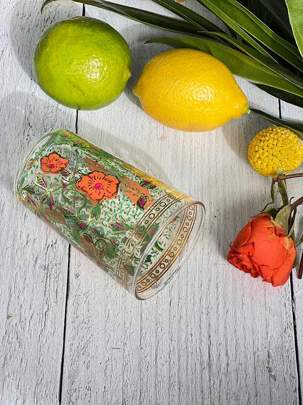 Moroccan Tea Glasses "Garden" Design, S/6