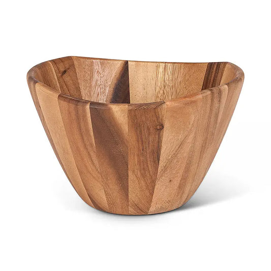 Wooden Salad Bowl Wavy Edge