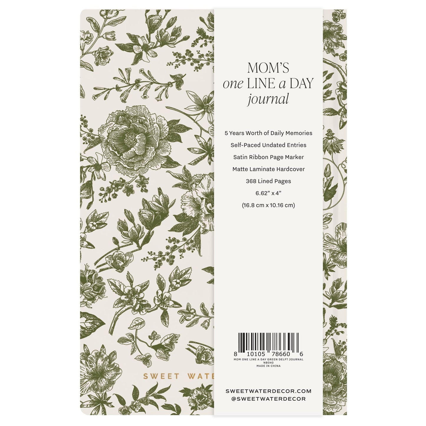 Mom's One Line A Day Journal: Green