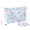 Mahjong Tile Print Travel Cosmetic Case