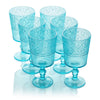 Victoria Aqua Acrylic Goblet, S/6