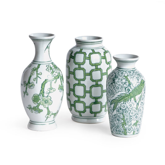 Green & White Imperial Bud Vase - 3 Sizes