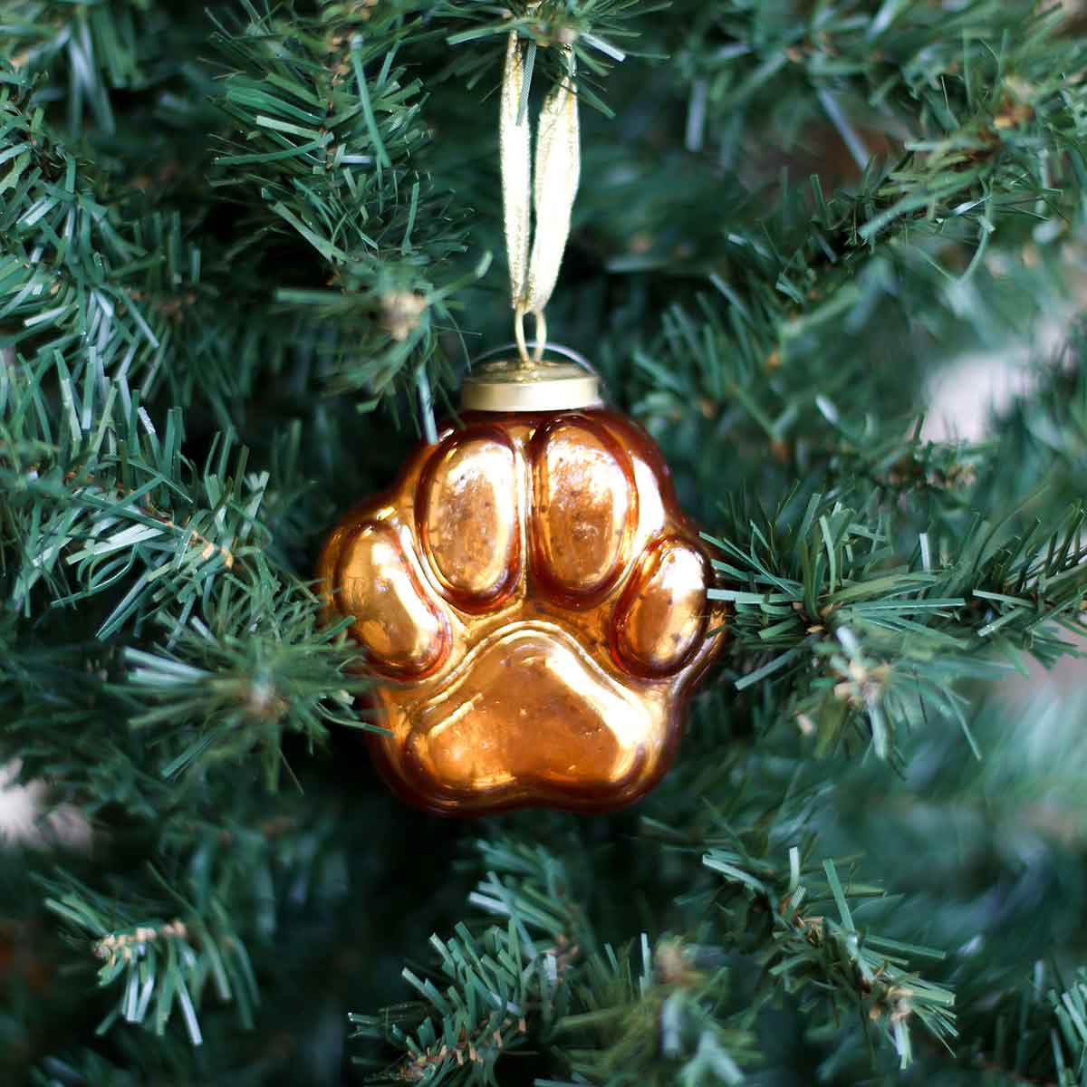 Orange Paw Ornament