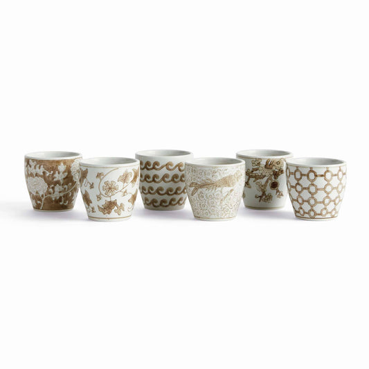 Province Mini Flower Pots -Brown & White- 6 Styles
