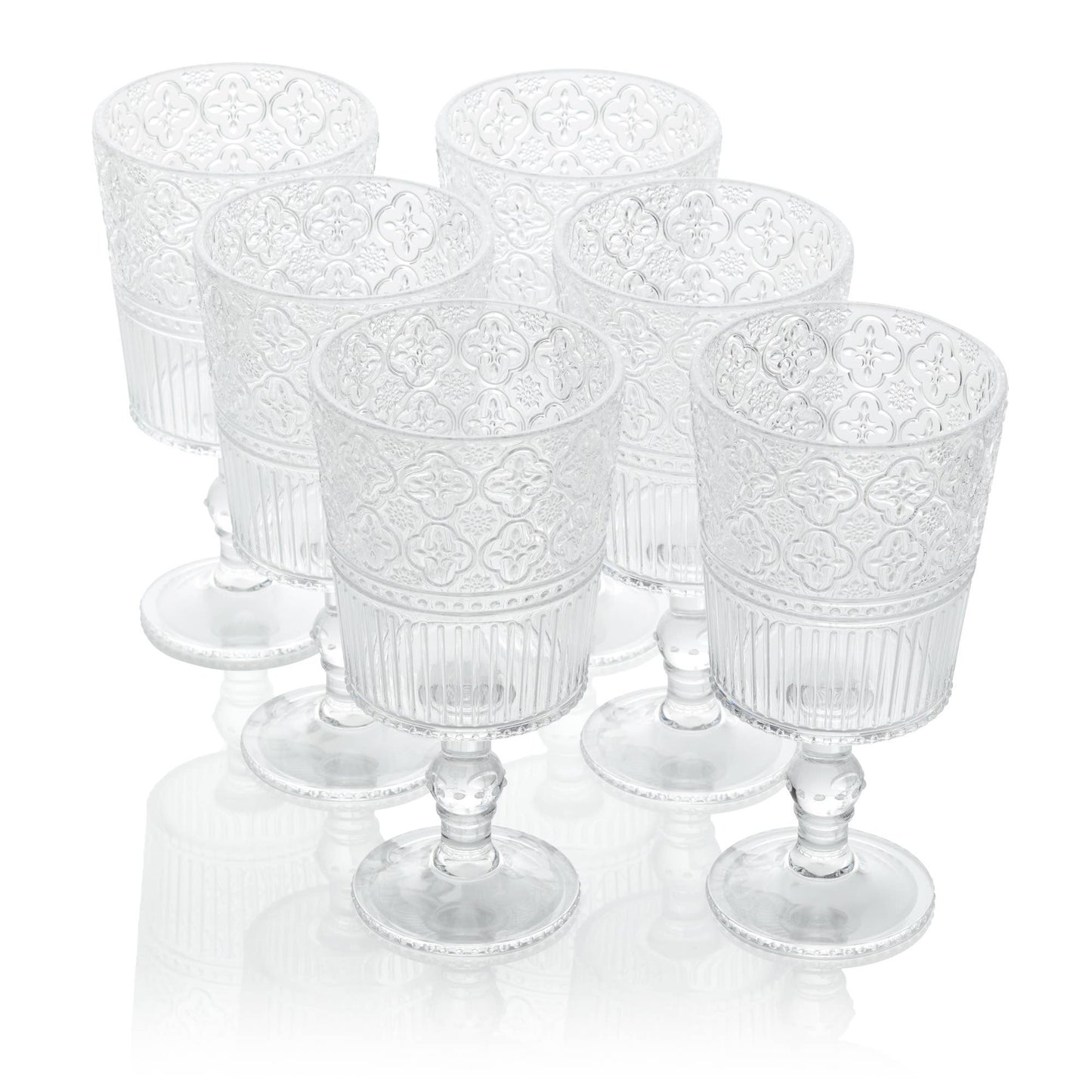 Victoria Clear Acrylic Goblet, S/6