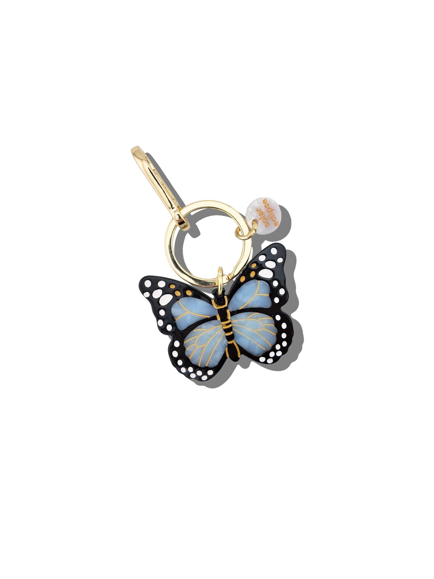 Baby Blue Monarch Butterfly Bag Charm + Keychain