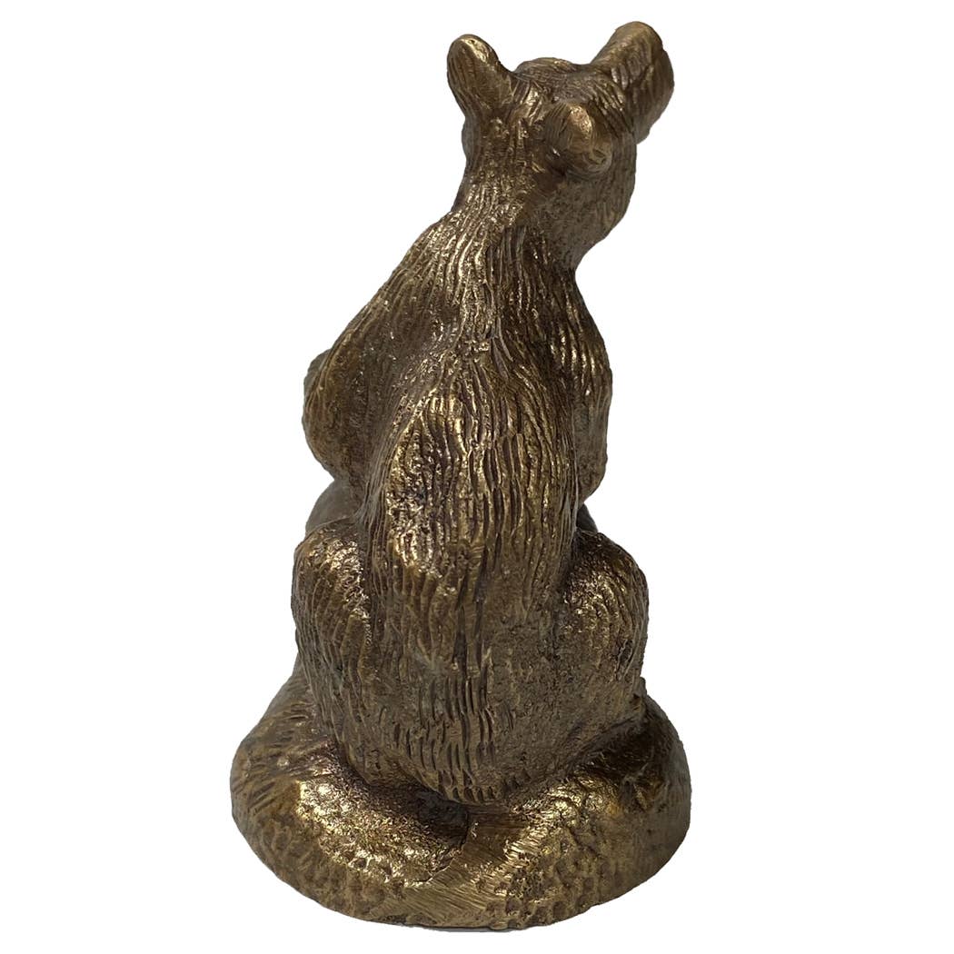 3" Antiqued Brass Bear on Rock