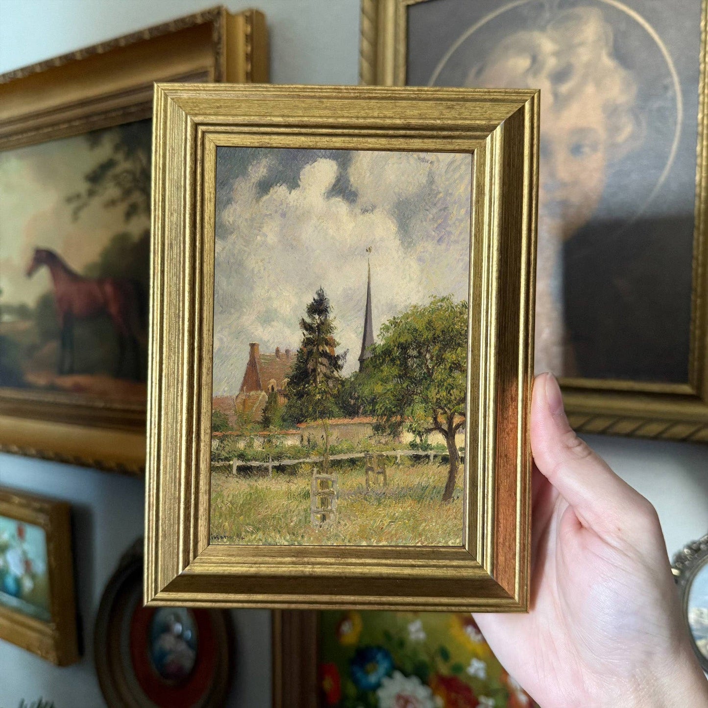Vintage Style Church Scenery Art Print