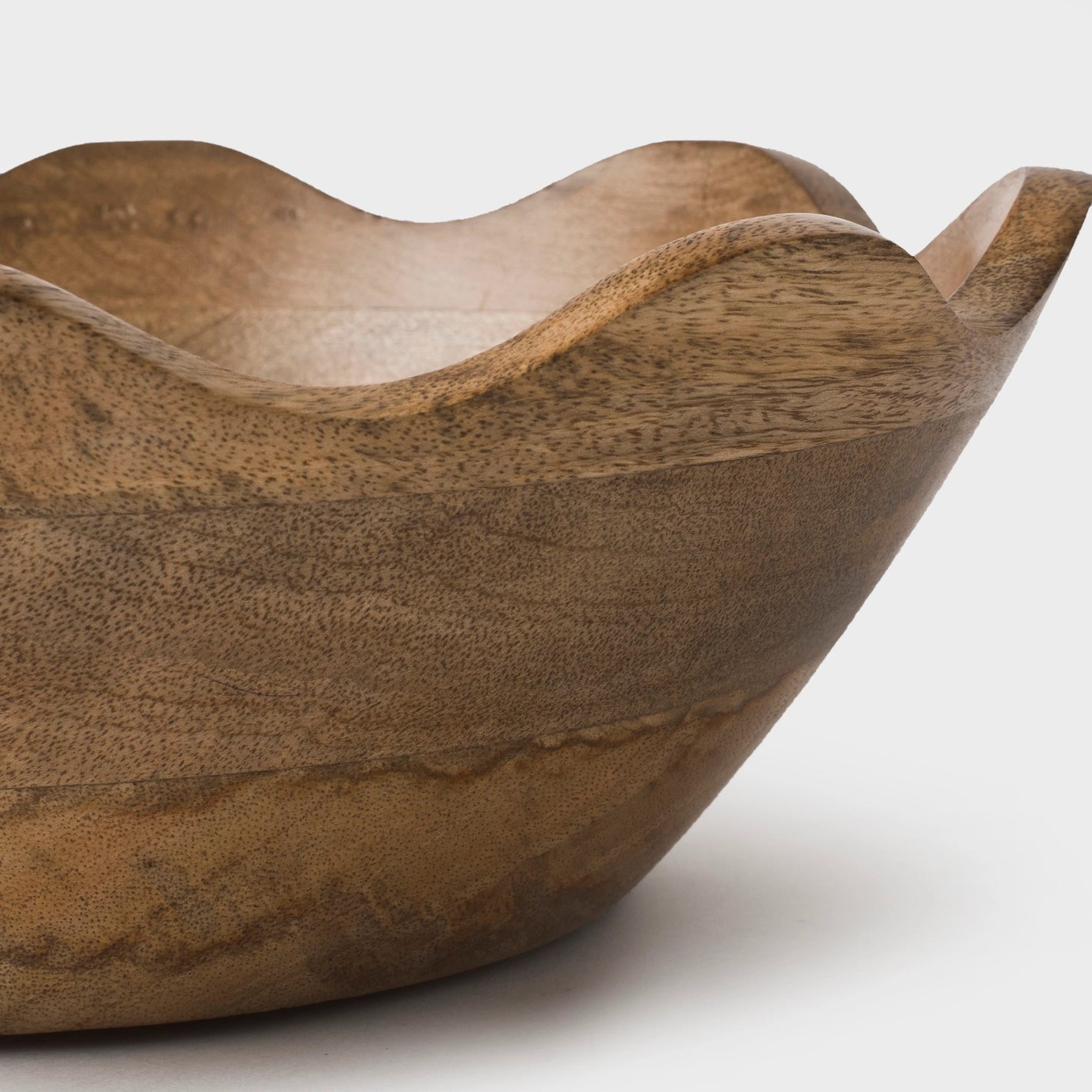 Scalloped Wooden Bowl: Large