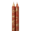 12" Decorative Taper 2pk: Terra Cotta w/ Gold