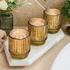 Ribbed Glass Votive Candle Holder, Gold