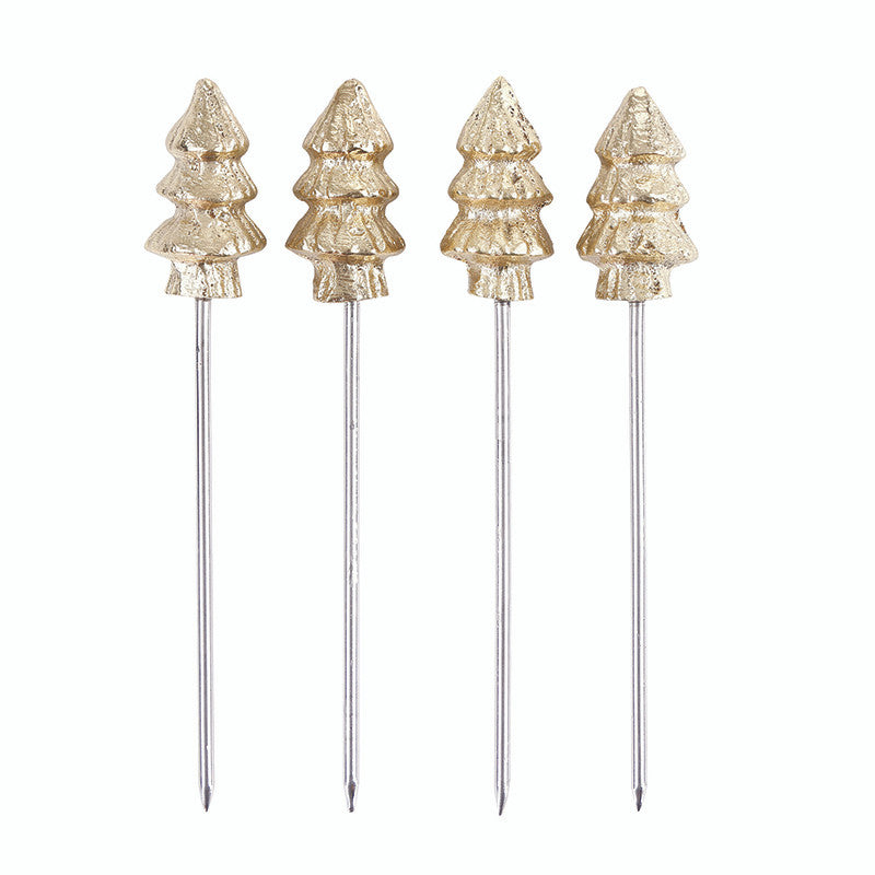 Gold Tree Appetizer Picks - Set of 4