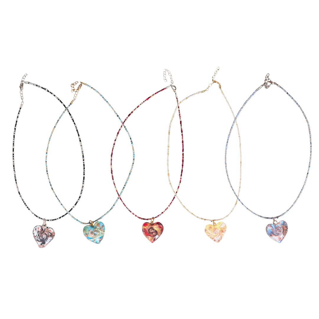 Heart Murano Glass Pendant Necklace