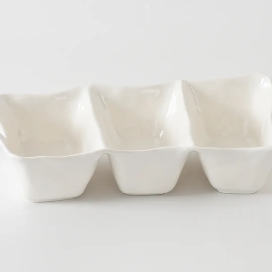 3 Section Deep Melamine Server Ivy