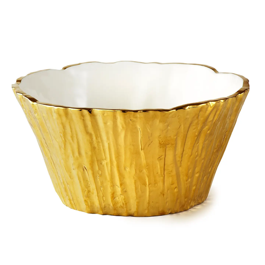 Gold Tree Bark Bowl, 8"