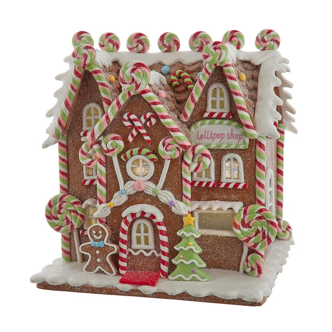 8.5" Lollipop Gingerbread House