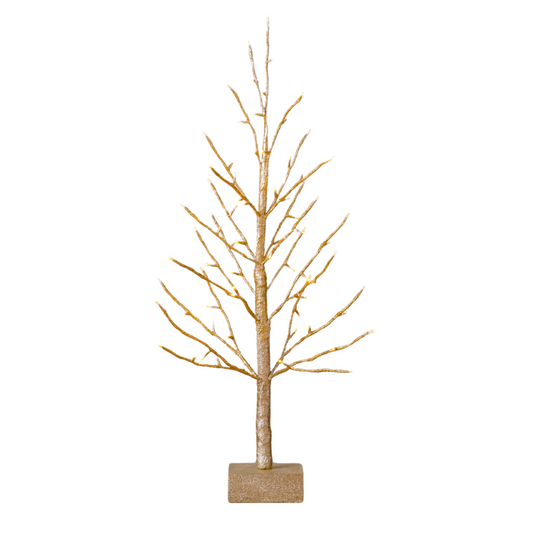 36" Champagne Glitter LED Branch Tree