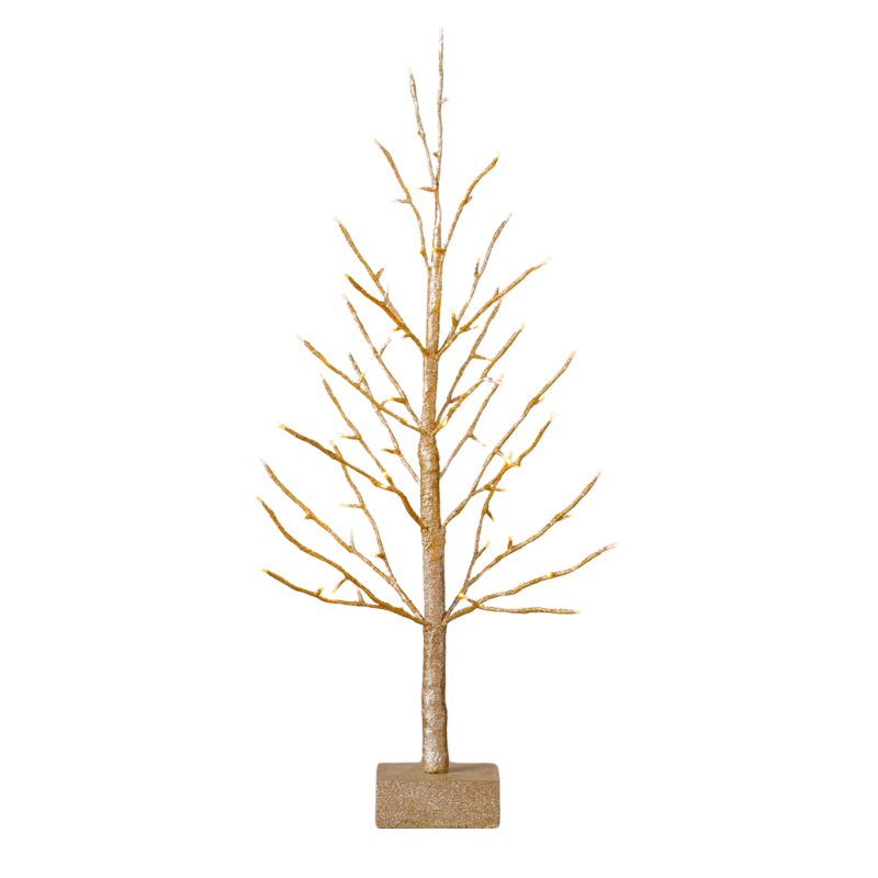 36" Champagne Glitter LED Branch Tree