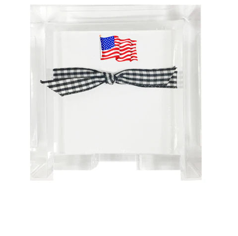 American Flag Mini Notes w/ Acrylic Holder