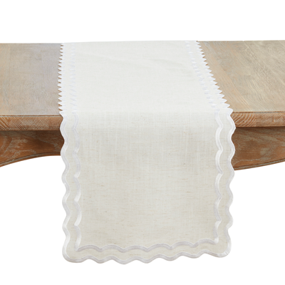 Scalloped Oblong Runner, Natural