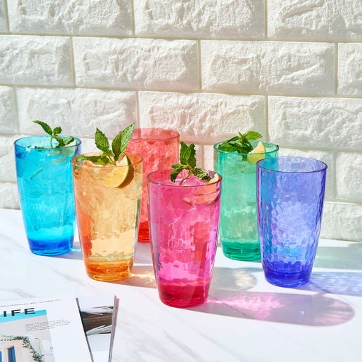 Acrylic Highball Multi-color Glasses (Set of 6)