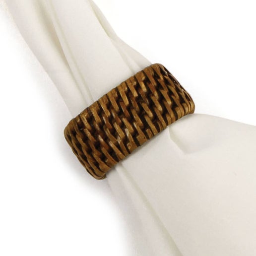 Burma Rattan Napkin Ring, Set of 4