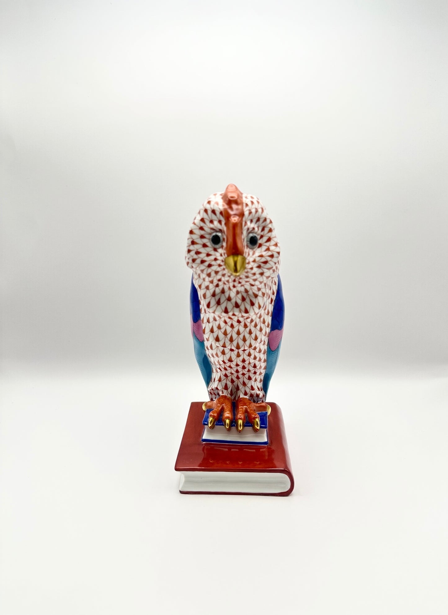 8.5" Rust Owl on Books