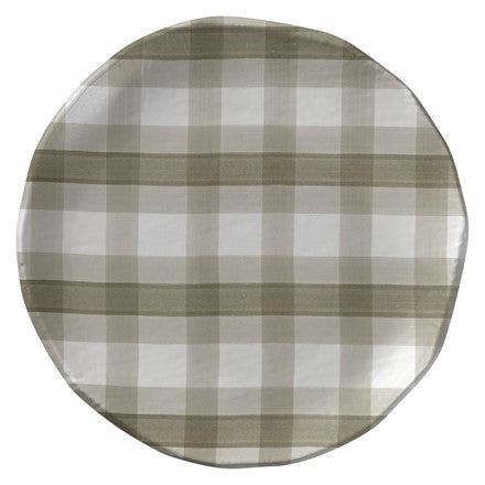 Pine Lodge Brown Plaid Plate, Set of 6