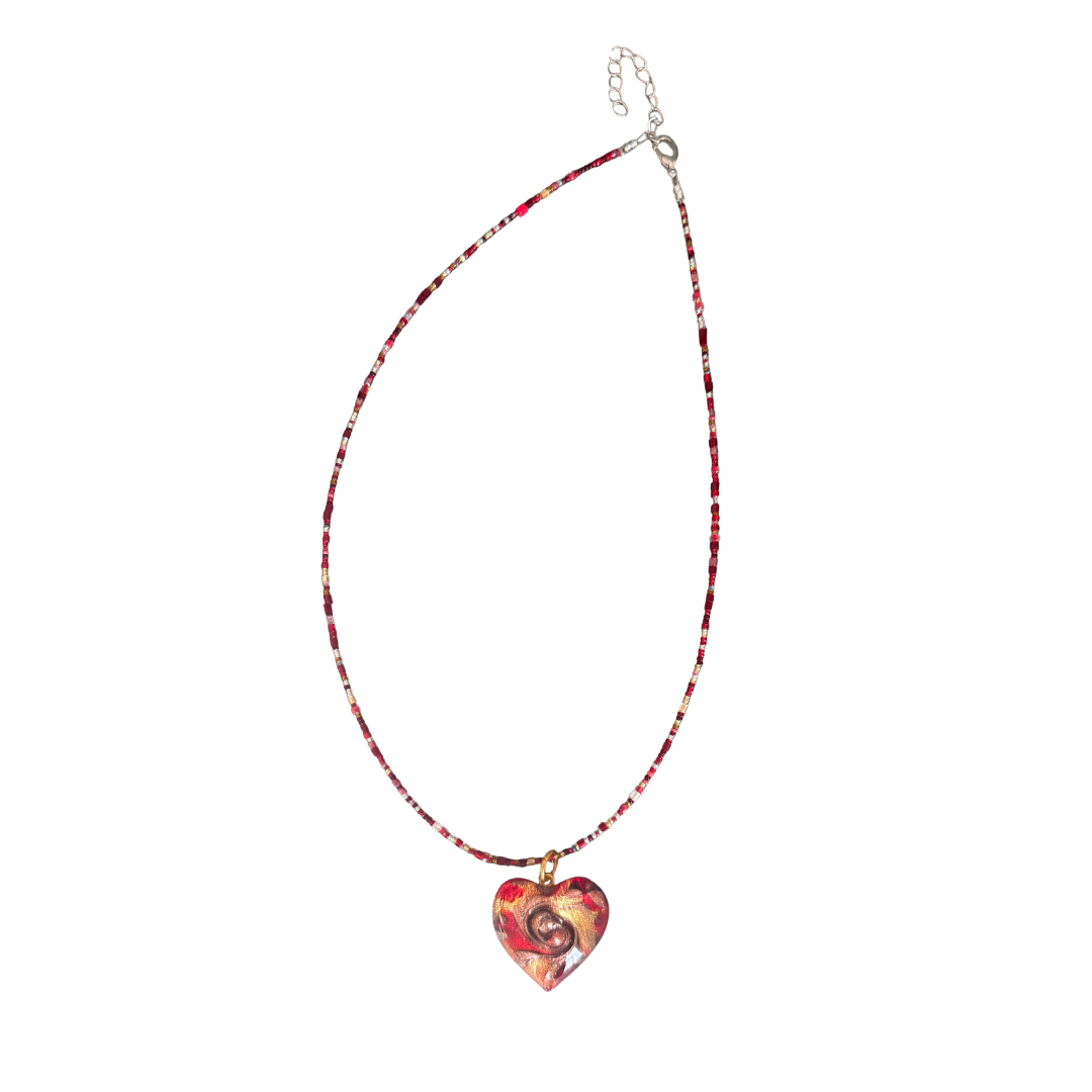 Heart Murano Glass Pendant Necklace