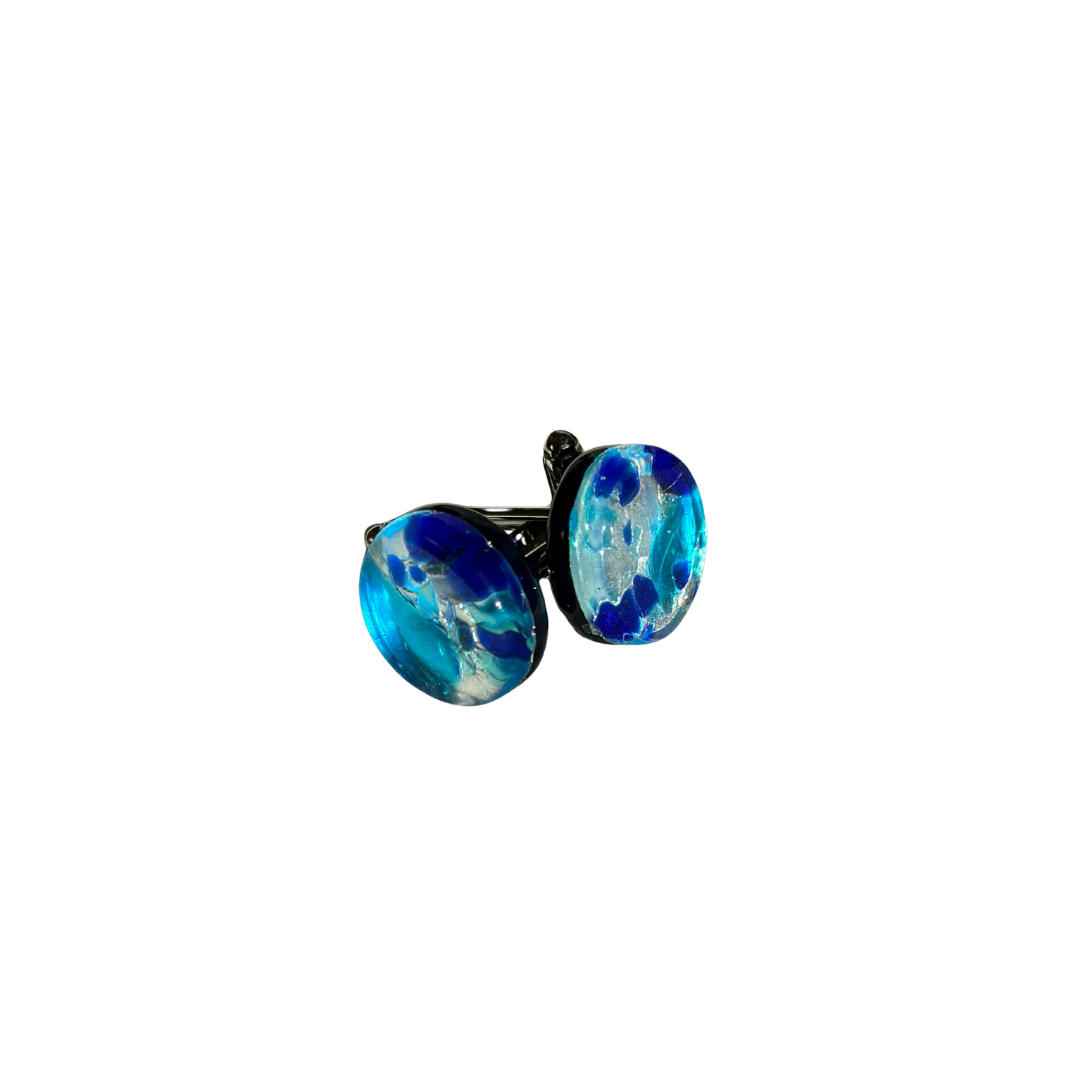 Murano Glass Round Cuff Links