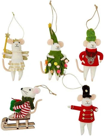 Hand Crafted Felt Mouse Ornament