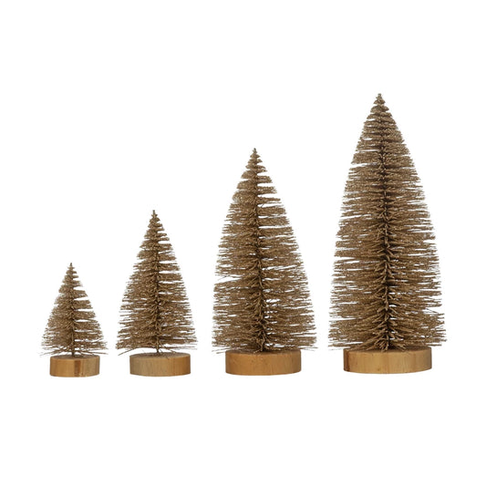 S/4 Champagne Bottle Brush Trees